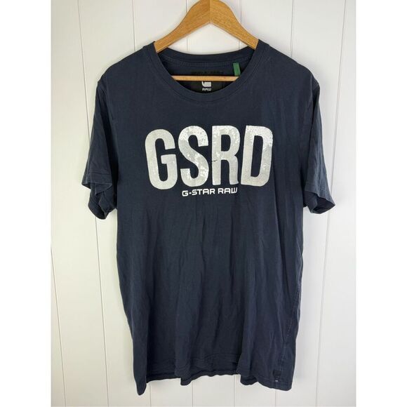 G-Star Raw Organic Cotton Sustainable Graphic 5 Slim T-Shirt Size XXL Navy - Picture 3 of 12